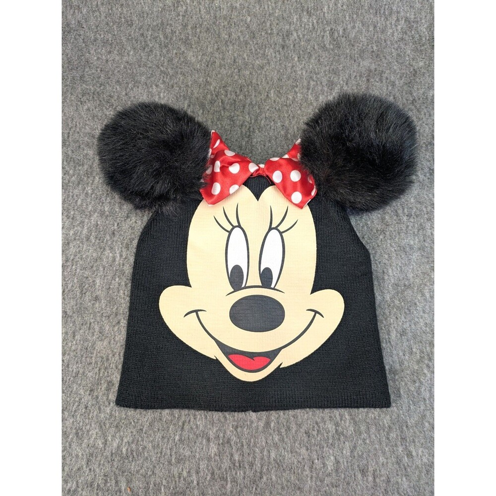 Disney Minnie Mouse EBG Accessories Beanie Pom Pom Ears Red Bow Official